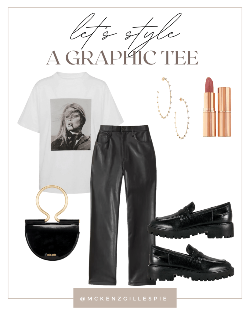 10 Ways to Style a Graphic Tee-Leather Pants