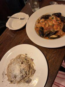 pasta and seafood