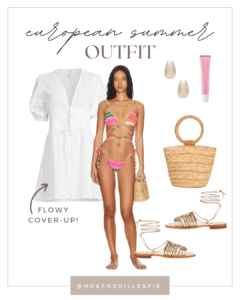 flowy cover-up and flip flops
