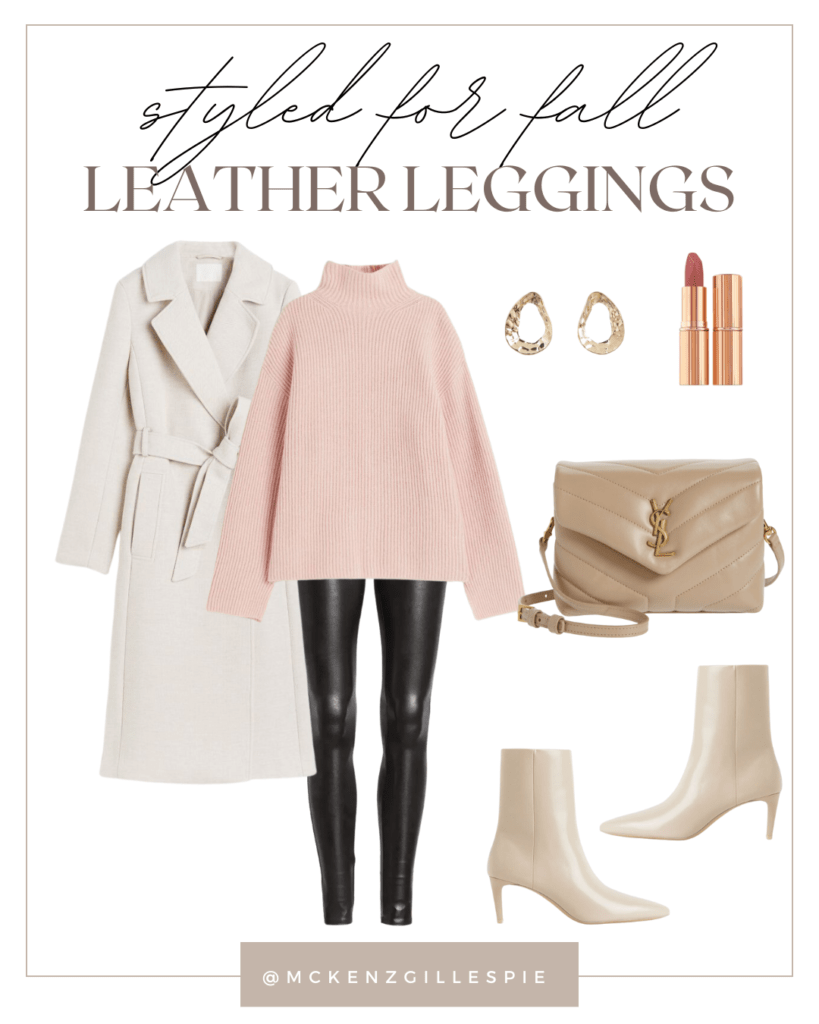 faux leather leggings and coat