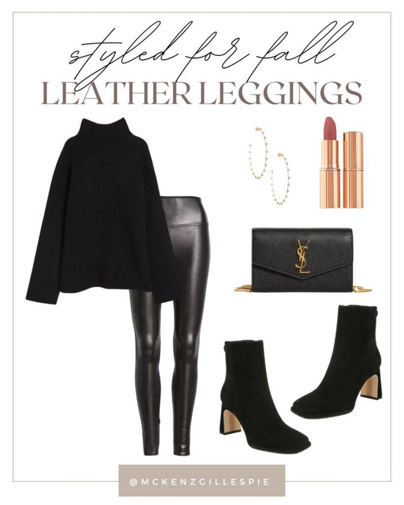 Leather leggings fall outfit