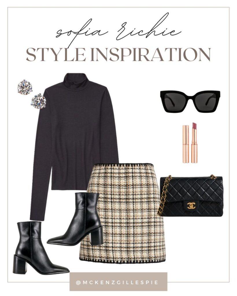 plaid skirt thanksgiving outfit ideas