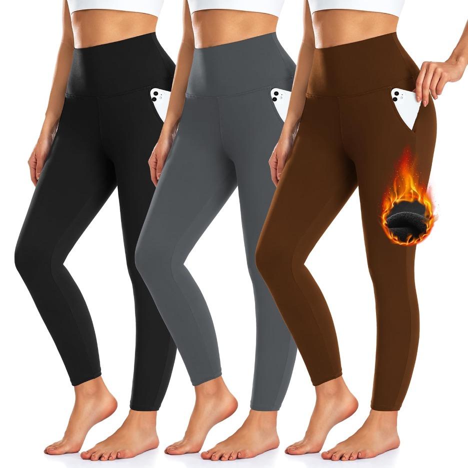 winter outdoor workout clothes - Fleece-Lined Trio