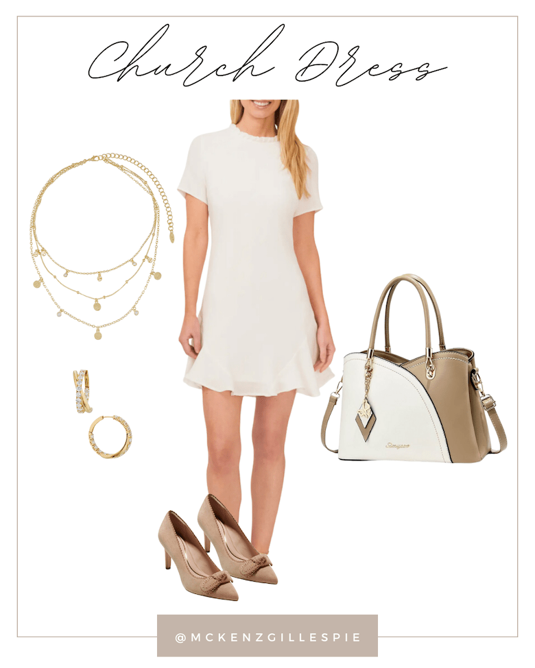 Easter Dress Ideas | White Mini Dress with Heels