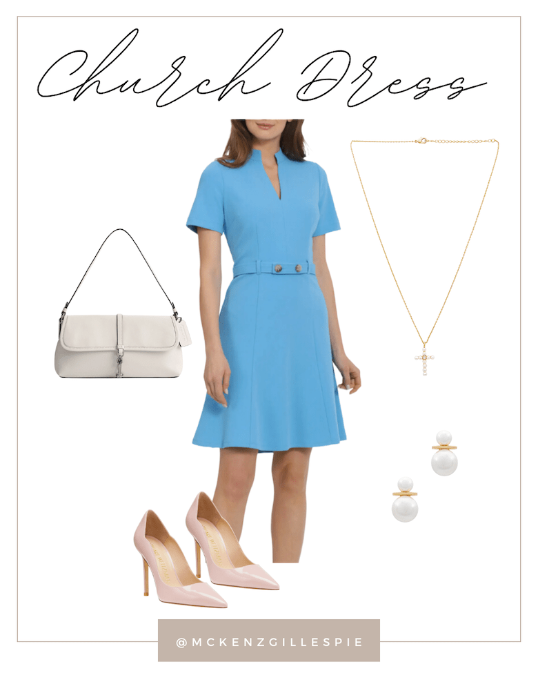 Blue Mini Dress and Heels