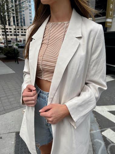 blazer and shorts outfit zara